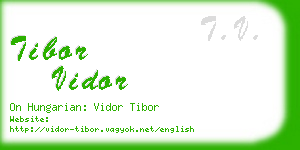 tibor vidor business card